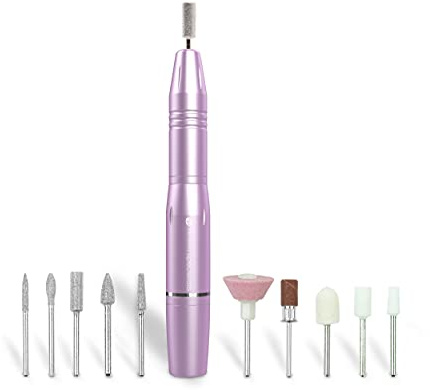 Rio Professional USB Electric Nail Files, Low Vibration E-File Nail Drill for Acrylic, Gel & Natural Nails, 20000 RPM Adjustable Speed, Manicure Pedicure Kit, Ideal Gift for Mum, Women & Beginners