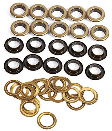 Remache Hueco con Ojales de Doble Cara de 8-17mm, Ojales de Bronce de Metal Redondos con Arandela para Ropa DIY Bolsa Cortinas Cinturón Zapato(12mm 20sets)