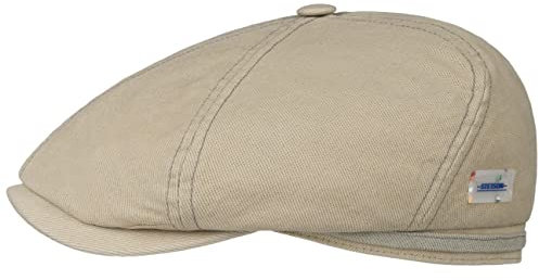 Stetson 6 Panel Sustainable Cotton Flatcap Herren - Schirmmütze aus 100% nachhaltiger Baumwolle - Ballommütze Made in The EU - Frühjahr/Sommer beige L (58-59 cm)
