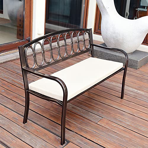 ZMYJTO Gartenbank, Parkbank, Außenbank, Loungesessel mit Rückenlehne und Armlehnen, Terrassenmöbel mit Kissen, Terrasse, Liebessitz, geeignet für Veranda, Wintergarten