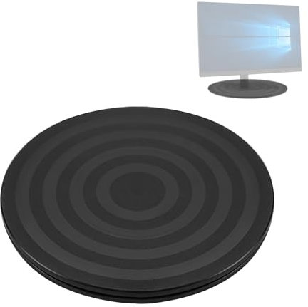 1 Piatto Girevole Girevole a 360°, Piatto Girevole per Imballaggio E Sigillatura, Piatto Girevole Antiscivolo, Base Girevole, Piatto Girevole per Torta, Espositore Rotante (Nero)