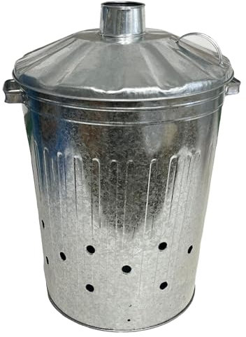 AB Tools Grande inceneritore zincato + coperchio giardino rifiuti foglia bruciatore 1pz