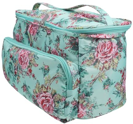 KONTONTY 1 sacchetto di immagazzinaggio in filo quadrato disegno floreale borsa per cucire e organizer per utensili per maglieria pratica e artigianato