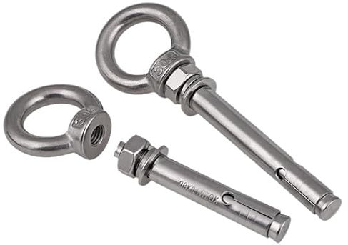 Cáncamo con tuerca, Pernos de argolla de anillo de hombro, gancho de tornillo de expansión de acero inoxidable 304, perno de argolla, gancho oscilante de bucle, M6 M8 M10-M20, 1 Uds.(M8*70mm)