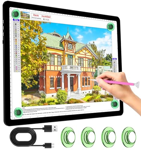 KOBAIBAN A4 Leuchttisch für Diamantmalerei, Leuchtplatte mit Seitlichen Physischen Tasten, Magnetisches Lichtpad für Diamantmalerei, Schablonieren, Vinyl Entgittern (Schwarz, 35,2 x 25,4 cm)