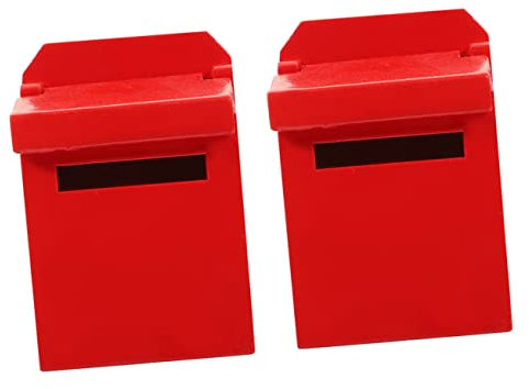 ERINGOGO 2pcs Diy Miniature House Mailbox Decor Wooden Mailbox Statue Miniature Post Box for Boys and Girls Garden Decor