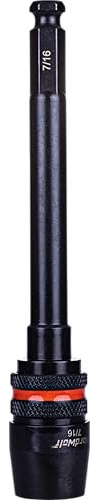 NordWolf 6-11/16 (170mm) x 7/16 Quick Lock Drill Bit Extension, Fits All 7/16 Hex Shank Power Bits & Drills, Impact Grade Bit Holder for Impact Drivers