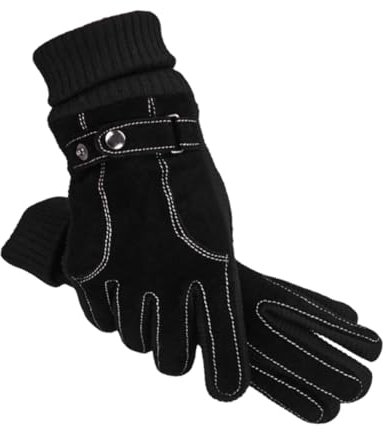 Healvian 1Paar Winter Lederhandschuhe Für Erwachsene Thermohandschuhe Winddicht Warm Für Outdoor Sportarten Wie Radfahren Camping