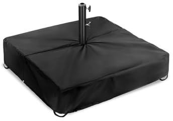 Helilyco Base cuadrada para sombrilla para exteriores, tela Oxford 210D, funda protectora resistente a la intemperie con dobladillo elástico, color negro