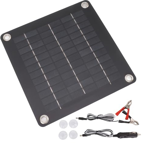 Kit de Carga Solar por : mantenedor de batería a Prueba de Agua, Cargador de energía eficiente, Estructura Duradera | Panel Solar confiable para vehículos de, RV, Motocicleta, automóvil, ca