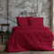 Komfortec Premium Bettwäsche 200x200 mit 2 Kissenbezug 80x80 cm Set aus Gebürstetes Mikrofaser - Rot