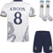 PraiseLight R. Madrid Toni Kroos #8 Kinder Trikot Fußball Spezielle Weißer Drache Edition Shorts Socken Set Jugendgrößen (Weiß,30)