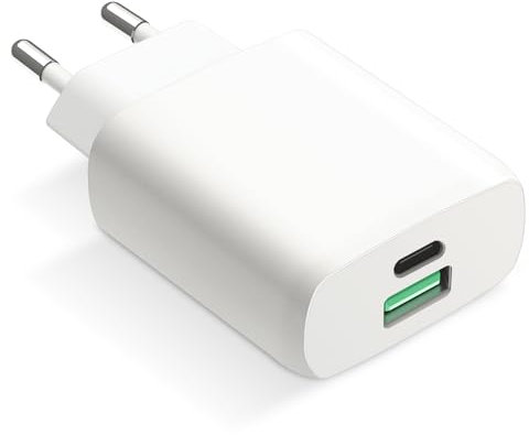 envircell USB C Rapide Chargeur GaN, 30W 2-Ports USBC USBA Prise Mural Type C Secteur Adaptateur Alimentation pour iPhone 15/15 Pro/15 Pro Max/15 Plus/14/13/12/11/SE/X/XS/XR Samsung etc