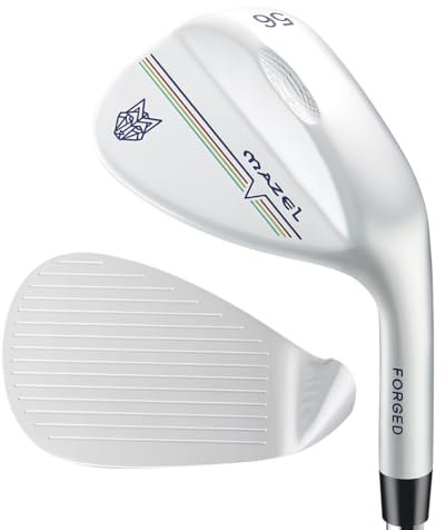 MAZEL Wolf Golfkeile 52 56 60 Grad Sand Wedge Golfschläger für Herren, rechte Hand, breite Sohle und gefrästes Gesicht für Anfänger (Silver Single,RH, 56 Degree)