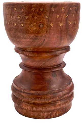 Taj Backflow Incense Burner - Wooden Oud Holder for Cones, Bakhoor Burner, and Jointed Incense - Ideal Spiritual Gifts for Women & Men - Premium Wood Accessories Medium
