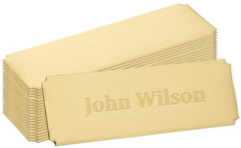 UNICRAFTALE Lot de 30 plaques nominatives rectangulaires en acier inoxydable de 76 mm de long, gravées au laser, pour cartes de visite