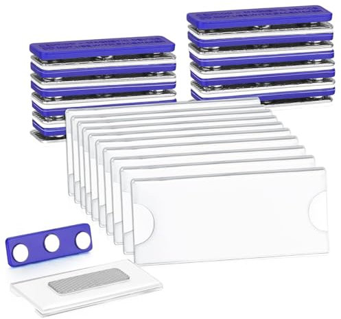 10 stycken namnskyltar magnet, namnskylt magnetisk 75 x 30 mm, namnskyltar för kläder magnet, ID-korthållare 3 bokstäver ID-korthållare