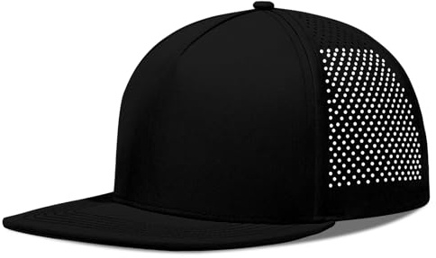 Pop Your Dream M/L/XL/XXL Oversize Flat Bill Baseball Cap for Men Women Quick Dry Snapback Hats Summer Mesh 5 Panel Cap Black