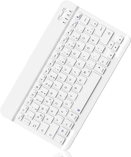 Générique Clavier Souris sans Fil, Clavier Bluetooth Universel Portable Ultra - Mince Rechargeable, Clavier sans Fil, pour iOS iPad/Tablette/PC/iOS/Android/Windows/Samsung/Lenovo