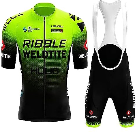 Fenovel Conjunto Ropa Ciclismo Hombre Maillot MTB Manga Corta Verano Camiseta Bici Manga Corto y Culotte Almohadilla de Gel 19D