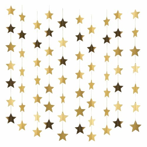 3 Piezas 4m Guirnalda De Papel Estrellas Banderines Colgantes Forma De Estrella Reflectante Banner Decorar para Fiesta Festival Boda
