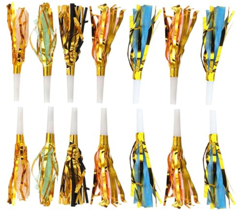 CLISPEED 30 Piezas de Matracas con Flecos Multicolor para Fiestas Infantiles, Silbatos Ruidosos para Cumpleaños y Eventos, Suministros para Decoración y Diversión Familiar
