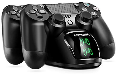 PS4 Controller Ladestation, PlayStation 4 Controller Dualshock Ladegerät, PS4 Charger Dock Staion mit LED Anzeige für PS4/PS4 Pro/PS4 Slim (Grün + Rot LED)