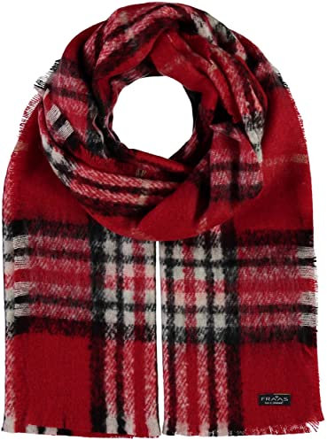 FRAAS Cashmink Schal 63 x 200 cm - Weicher als Kaschmir - Made in Germany - Stola kariert für Damen - Perfekt für Herbst und Winter Rot