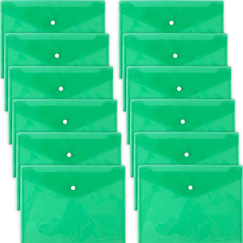 D.RECT 5530 - Cartellina portadocumenti formato A4, con bottone automatico, 12 pezzi, colore: Verde