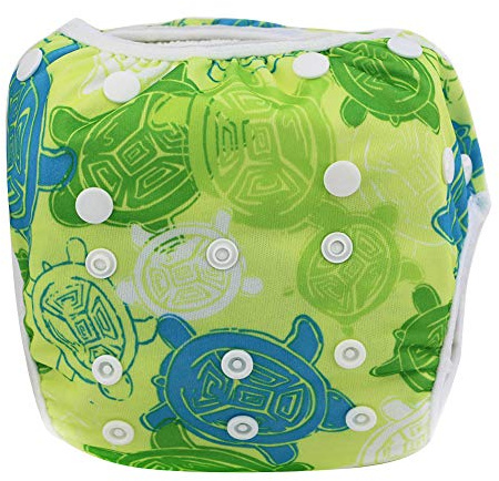 Garosa Swim Diaper Baby Infant Snap Adjustable Waterproof Swimsuit Diaper Reusable Summer Swim Nappy Training Pants for Boys Girls Swimming Lessons, Size(Tortoise),Diapers and Diapers