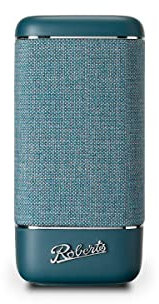 Roberts – Bluetooth-Lautsprecher Beacon 325 – tragbar, wiederaufladbar, Laufzeit 12 Stunden, Zwei Passive Bassheizkörper, Vintage-Design, Bluetooth, Streaming, Aux-Eingang, Blaugrün