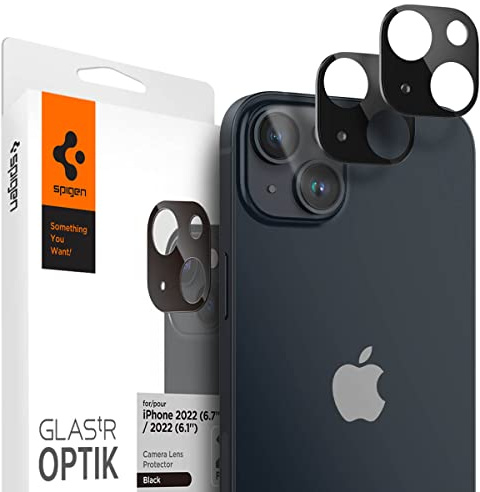 Spigen Glas.tR Optik Tempered Glass Camera Lens Protector for iPhone 14/14 Plus - Black (2 Pack)
