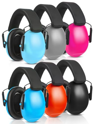 Amylove 6 Pcs Kids Noise Cancelling Headphones 27db Adjustable Earmuffs for Autism Sensory Toddler Children(Assorted Colors)