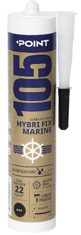 Colle hybride et mastic d'étanchéité POINT 105 Hybrid Fix Marine (noir), convient pour les applications maritimes telles que les réparations de bateaux et de yachts