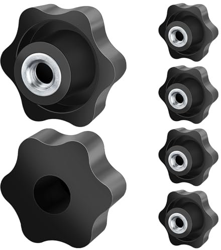 Caianwin 6 Pièces Ecrou à PoignéE En éToile M10 DiamèTre ExtéRieur 50mm Vis MoletéE Filetage Moleté Bouton De Serrage Pour Machines Et éQuipements, Meubles, Machines-Outils, Appareils De Fitne