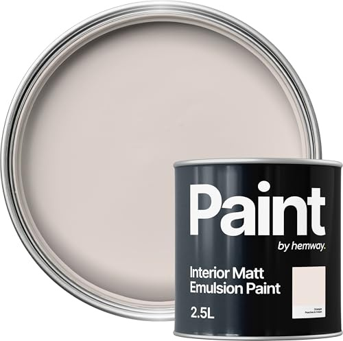 Hemway Peaches and Cream Paint 2.5 L, Indoor Matt Finish, One Coat, Wall Paint, Acrylic & Water-Based Emulsion, Quick Dry & High Coverage for the Kitchen, Bathroom & Bedroom Walls & Ceiling