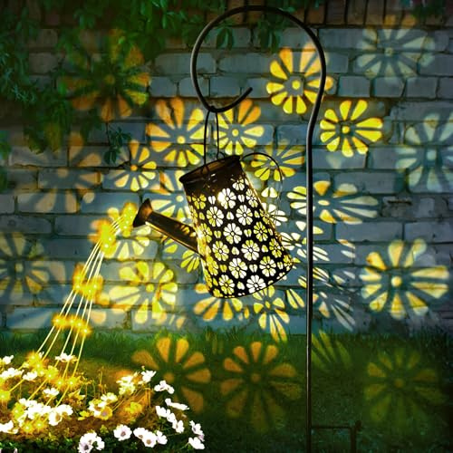 BBLTIFF Annaffiatoio Solare Luci Con Lampada A Cascata, Annaffiatoio Impermeabile Solare luci Fiabesche, Decorazioni da Giardino Luce Fatata con Staffa per Cortile, Prato, Decorazione Del Cortile
