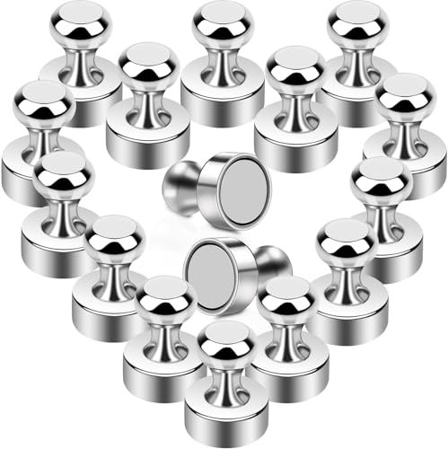 Aenienoe Fridge Magnets Strong Small Neodymium Magnets for Refrigerator Whiteboard Magnetic Board Crafts Home Office and School Mini Magnet Silver 16 Pack