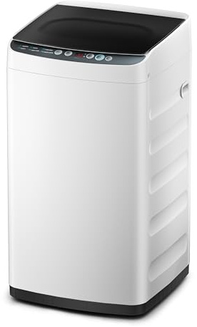 Midea Portable Washing Machine, 0.9 cu. ft with 6 Cycles, Drum Clean, Quick, Stainless Steel Tub, Transparent Lid, LED Display Washing Machine, White