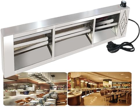 VFDZ Lampe Chauffante Cuisine Professionnelle, Lampe Chauffe Plat Cuisine Suspendue, Lampe Chauffante Alimentaire Infrarouge Température Réglable pour Buffet Restaurant, Hôtels(1 Pièce, 60cm)