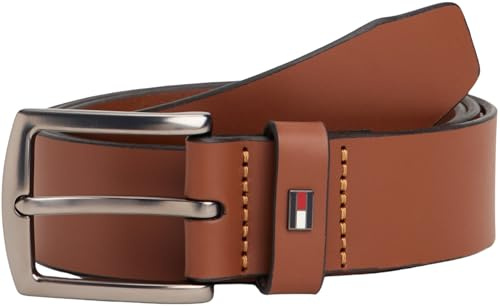 Tommy Hilfiger Ceinture Homme Denton 3,5 cm Cuir, Marron (Winter Cognac), 110 cm
