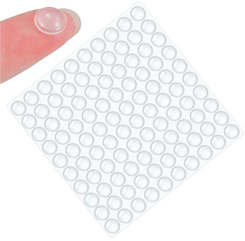 100 Pièces Tampons Porte en Silicone Transparent – HNR Butées Auto-adhésives pour Meubles, Tiroirs, Placards, Cuisines, Anti Bruit et Protection Murale (8×2,5mm)