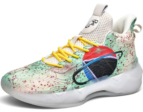 Kmrlofiy Basketsko för män, mode, halkfria, sneakers, unisex, sportskor i gummi, lätt yttersula som andas, sport, ungdomssneaker, Sneaker 16, 37 EU