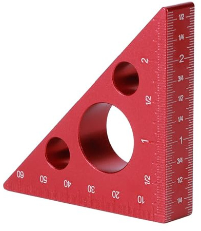 Xiuganpo 2 Tum/6 Cm Längd Rätt Triangel Triangel Höjd Linjal Aluminiumlegering Träbearbetningsmätverktyg för Snickare