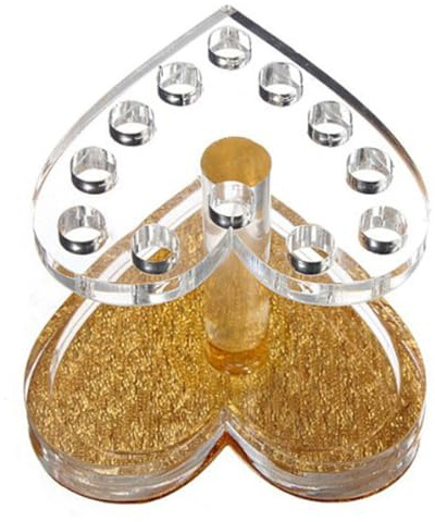 TOVINANNA Porte-pinceau à Ongles Accessoire Ongle Pratique et Élégant en Pet de Cœur Support pour Stylo à Qui Prévient la Dispersion pour Nail Art Bureau