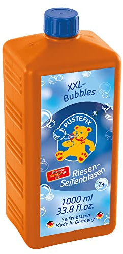 PUSTEFIX - 420869872 XXL-Bubbles Nachfüllflasche Maxi, 1000ml Seifenblasenwasser I Bubbles I Seifenblasen für Hochzeit, Kindergeburtstag, Polterabend I Riesen-Seifenblasen für Kinder & Erwachsene