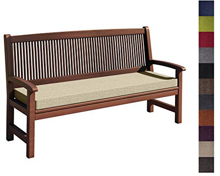 sunnypillow Cuscino per Panca da Giardino 100 x 50 x 5cm - Spessore 5 cm - Rivestimento Rimovibile, Resistente e Ideale per Uso Esterno in Giardino, Terrazza, Balcone - Cremoso
