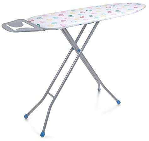 Optimal Products DELUXE WIDE METAL LARGE IRONING BOARD 10STEP HEIGHT ADJUSTABLE IRON RACK (105cm x 30cm)
