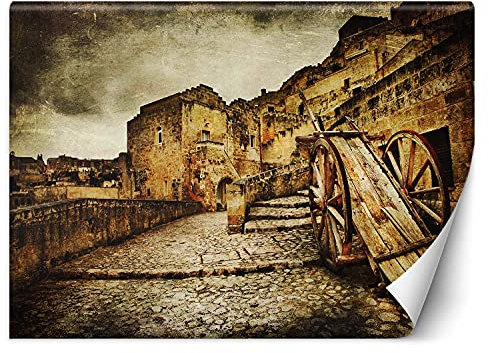Feeby Fotomurales Casas Adosadas Casa De Madera Para Carruajes 400x280 cm Beige Tejido No Tejido Papel Tapiz Fotográfico Decorativos