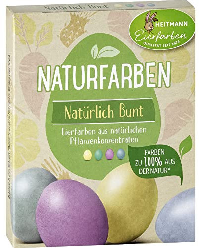 Heitmann Eierfarben - Naturfarben Natürlich Bunt - Gelb/Grün/Volett/Blau, 4 Gramm